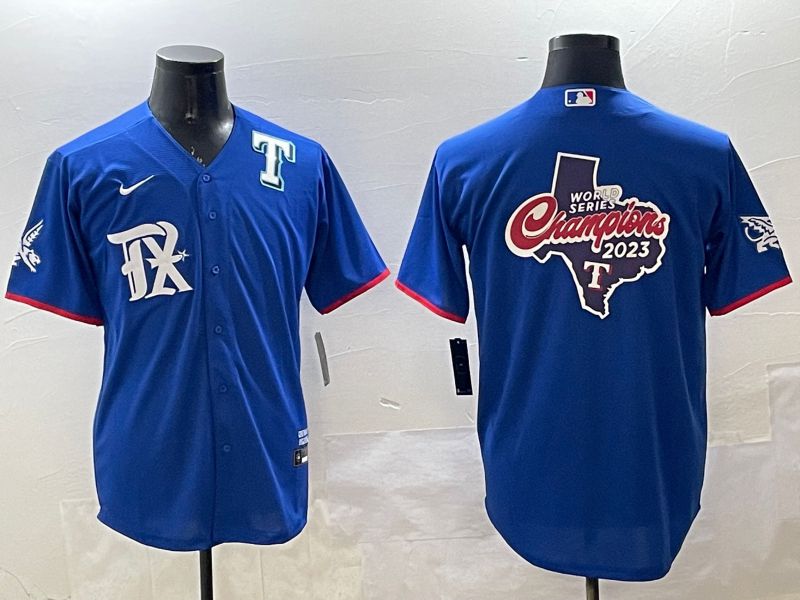 Men Texas Rangers Blank Blue City Edition 2025 Nike MLB Jersey style 1